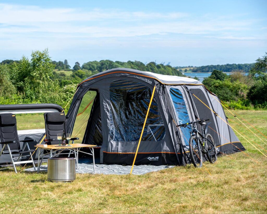 inflating tent porch door