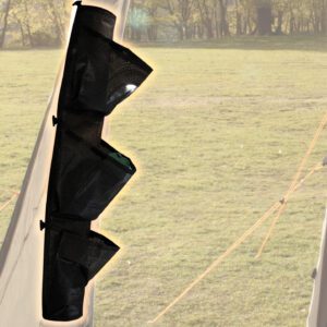 Air Tube Storage Pockets attached to the inflated upright of a Smart Tent