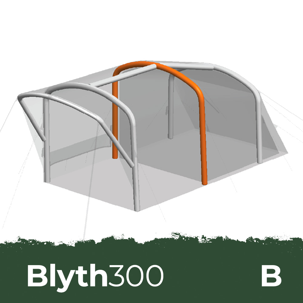 Diagram showing the location of bladder B