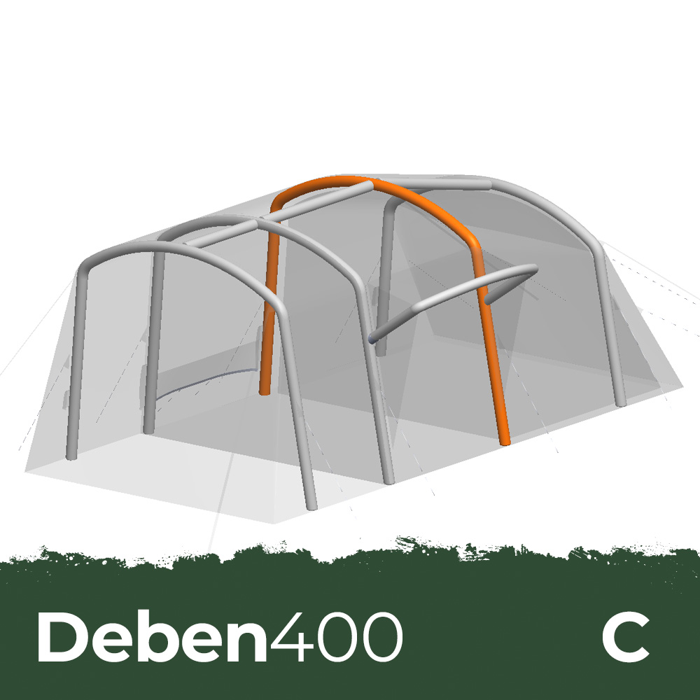opus-deben400-spare-bladder-c Diagram showing the location of the inflatable bladder C