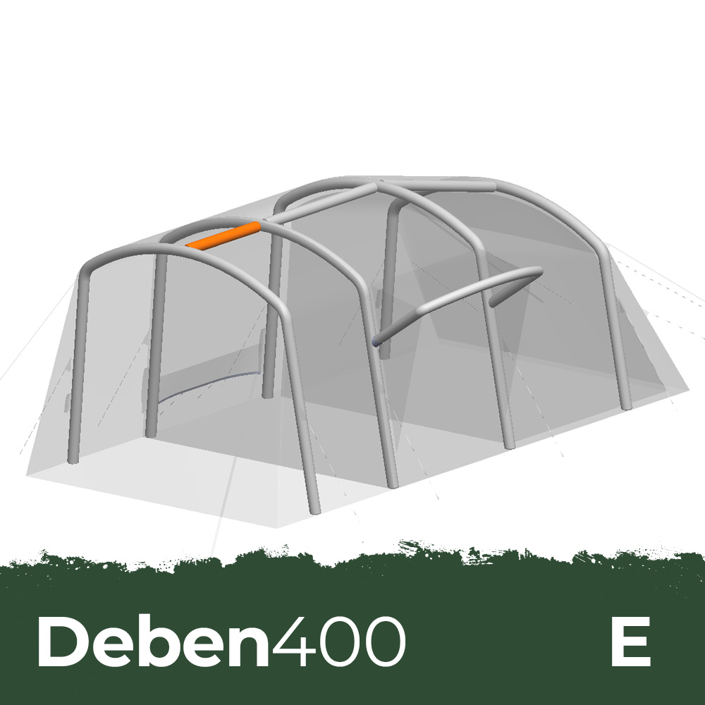 opus-deben400-spare-bladder-e Diagram showing the location of the inflatable bladder E