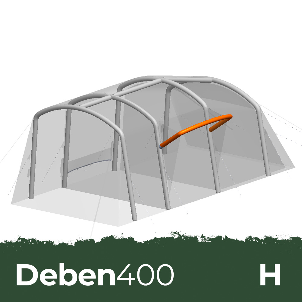 opus-deben400-spare-bladder-h Diagram showing the location of the inflatable bladder H