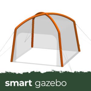 Diagram showing the location of the smart gazebo inflatable bladder